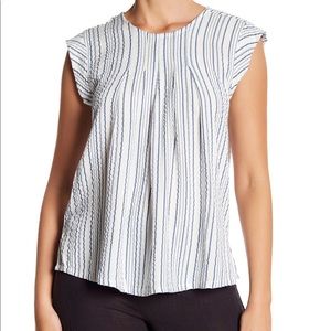 Michael Stars - Stripe Print Pleated Top, size XS